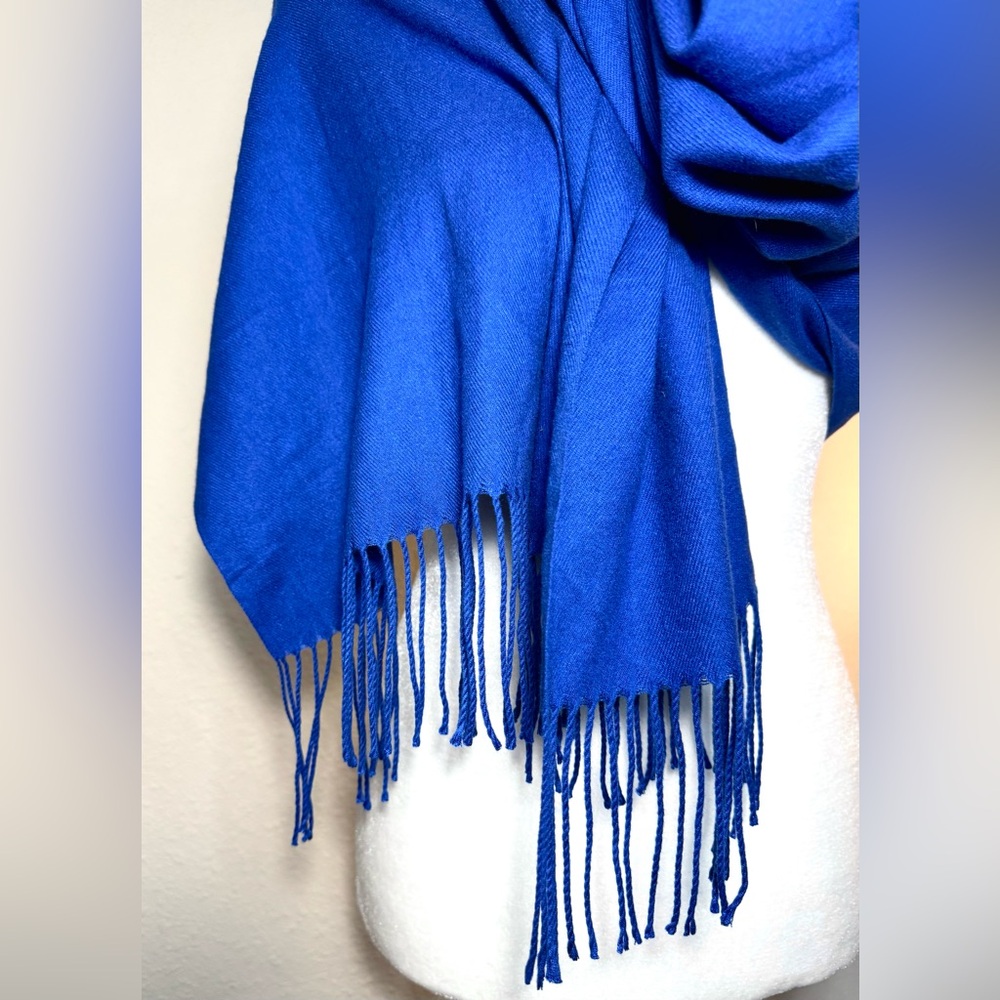 Classic Wrap Shawl Scarf Pashmina Blue Soft - Picture 4 of 8